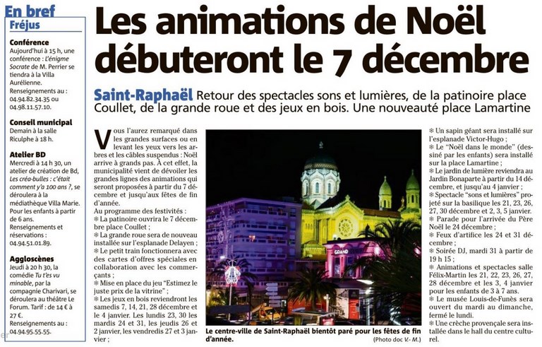 Animations de Noël Saint-Raphaël
