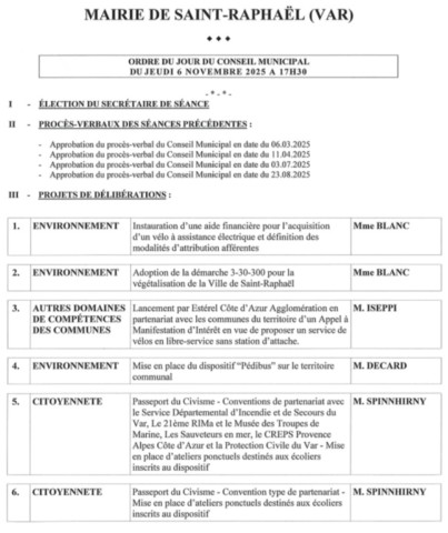 ODJ Conseil Municipal 251106