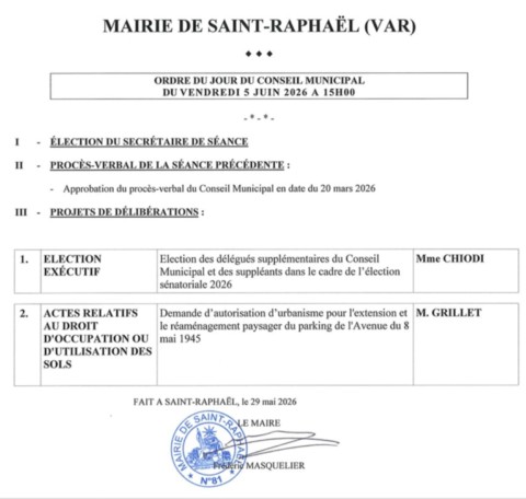 ODJ Conseil Municipal 260605
