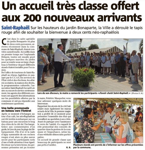 Accueil des nouveaux raphaëlois