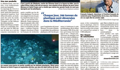 Plastique en Méditerrannée