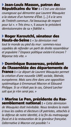 Réactions des LR