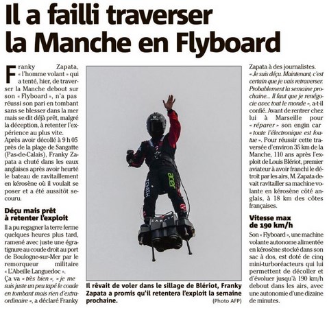 Manche en Flyboard
