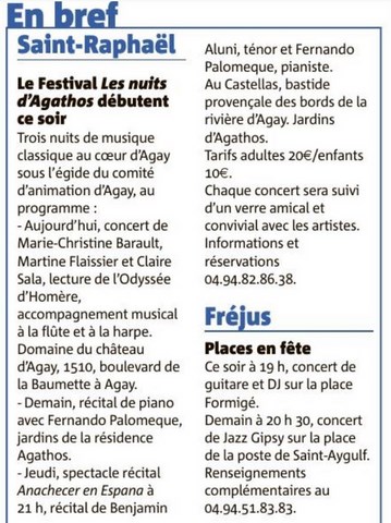 Les nuits d'Agathos à Agay