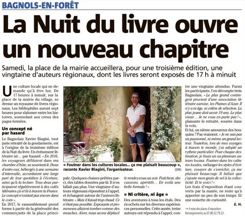 Nuit du Livre à Bagnols en forêt