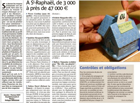 Coût de la campagne électorale