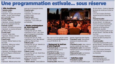 Programmation estivale