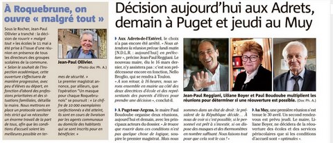 Réouverture des écoles