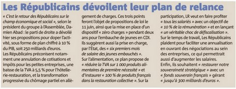 Relance des "LR"