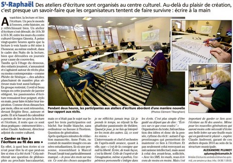 Ateliers d'écriture