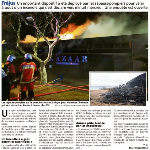 Incendie au Kazaar