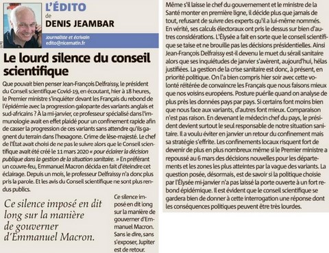 Le lourd silence du conseil scientifique