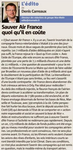 Sauver Air France quoi qu'il en coûte