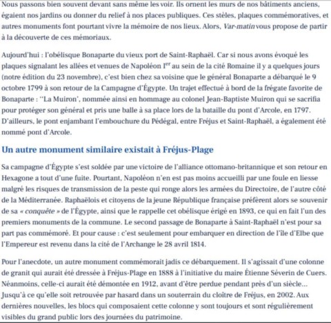 Obélisque Bonaparte Saint-Raphaël